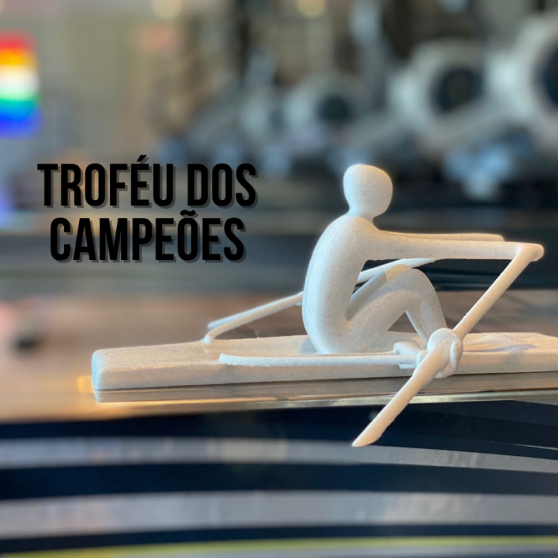 Vencedores de cada categoria levarão pra casa este lindo troféu de remador